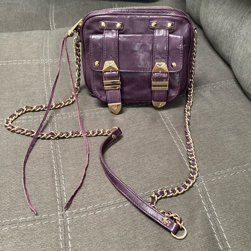 Leather purple crossbody
